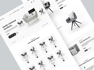 Furniture e-commerce website Design branding chair clean design destop e commerce ecommerce furniture furniture landing page homepage minimalist online shopping product shop store ui ui design ux web website