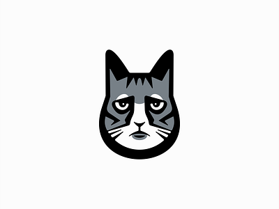 Sad Cat Logo animal branding cartoon cat design emblem face icon illustration kitty logo mark mascot modern pet premium sad sports vector vet