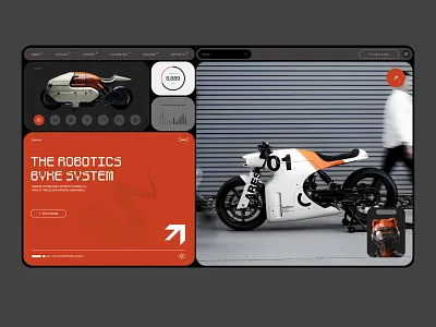 Robotics byke concept design graphic design landig page minimalism ui