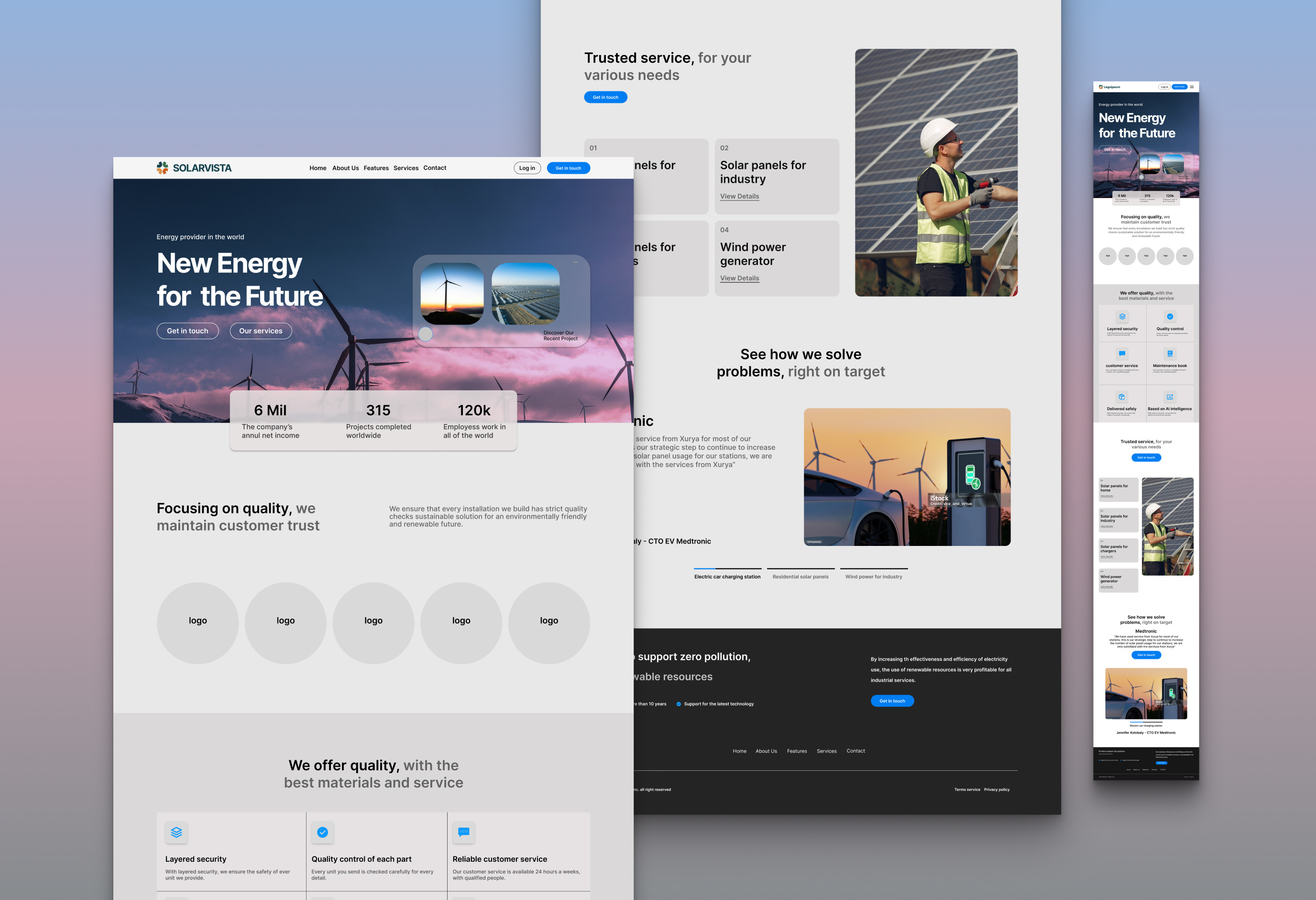 SOLARVISTA Energy For The Future design figma landing page ui uiux ux webdesign website