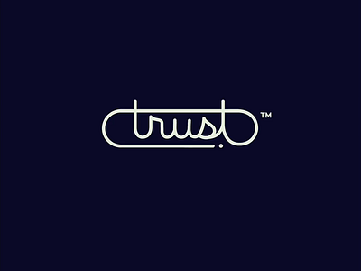 trust (for sale) agency art branding calligraphy custom design flow illustration lettering logodesign logolearn mark premium process script trust type unique video
