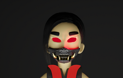Oni Mask Girl 3d 3d design 3dblender blender character character design concept design illustration oni