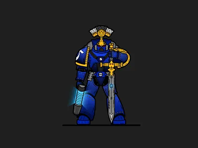 For the Emperor! art blaster blue colors design gold graphic design illustration shapes space marine sword warhammer warhammer 40k
