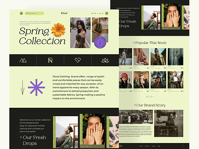 Floral🌸 - Modern Clothing Website apparel brand website clothing clothing brand clothing company clothingstore ecommerce fashion fashion website homepage landing page online store product product design shopping store style ui ux web design