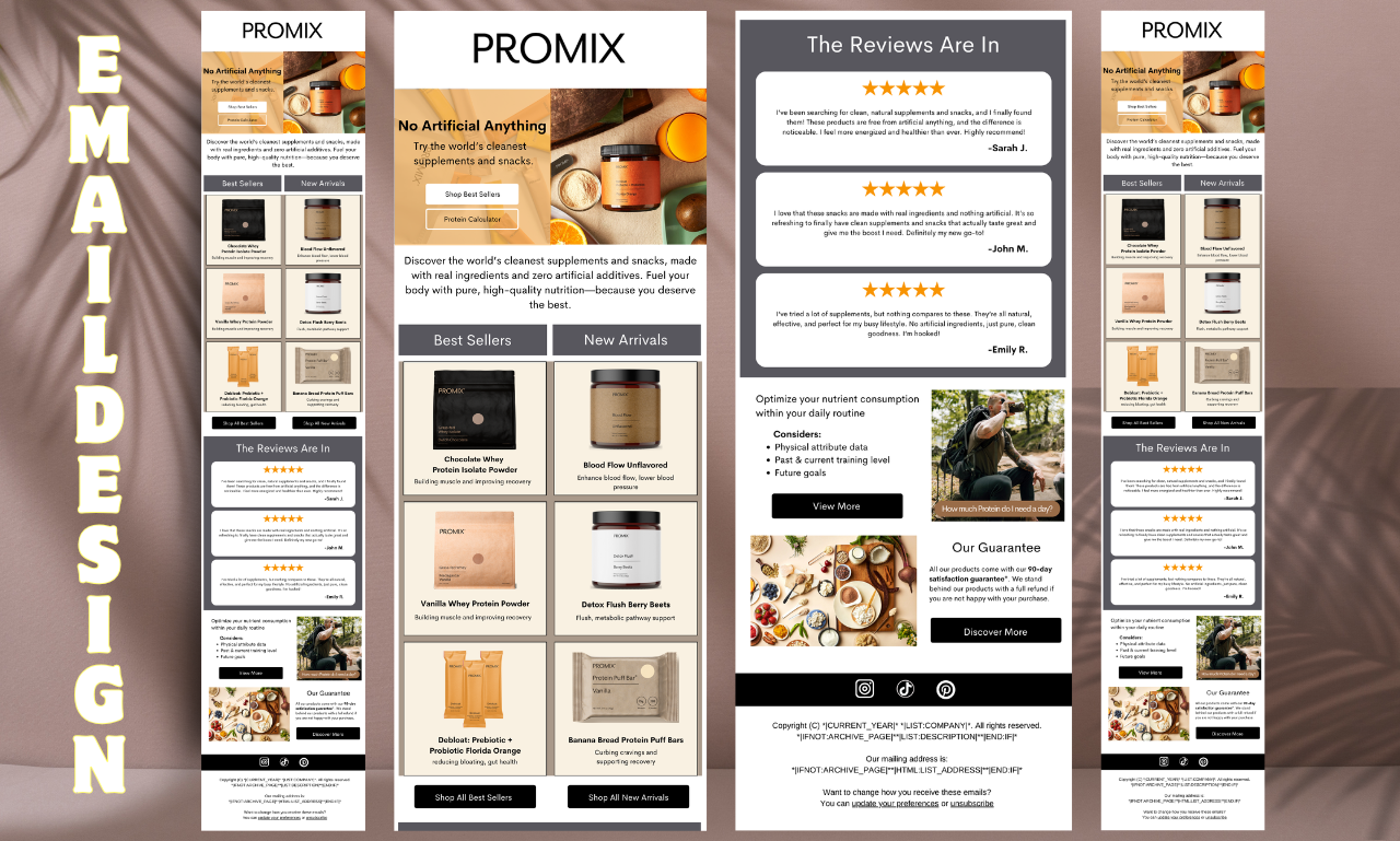 Email Template Design for Promix advertising branding branding design digital marketing email design email marketing email newsletter email template email template design graphic design klaviyo klaviyo email design landing page design mailchimp mailchimp email design newsletter design popup form design signup form social media marketing