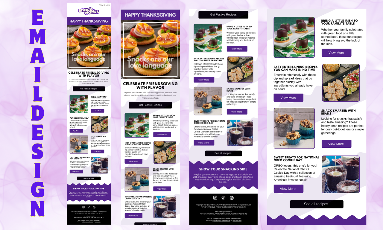 Email Template Design for Snack Works advertising branding branding design digital marketing email design email marketing email newsletter email template email template design graphic design klaviyo klaviyo email design landing page design mailchimp mailchimp email design newsletter design popup form design signup form design social media marketing