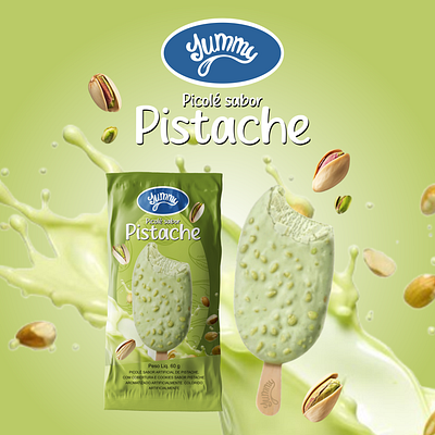 Picolé de Pistache _Yummy branding graphic design logo packaging picolé pistache yummy vector visual identity