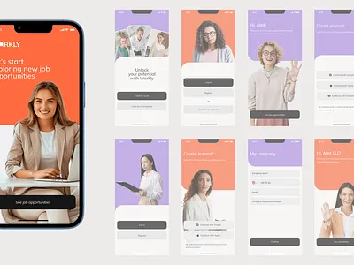 Workly — Mobile App Design (search job app) android app design ios ui ux