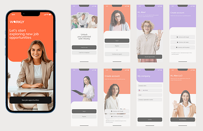 Workly — Mobile App Design (search job app) android app design ios ui ux