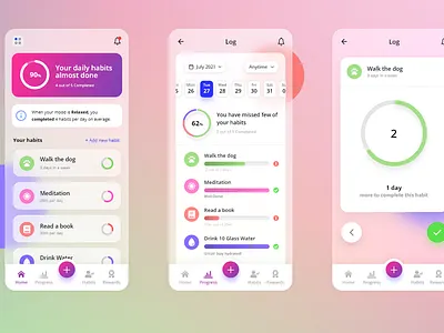 Habit Building App adobe xd best design clean ui dribbble best shot figma habit habit building app