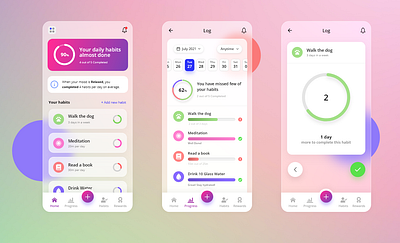 Habit Building App adobe xd best design clean ui dribbble best shot figma habit habit building app