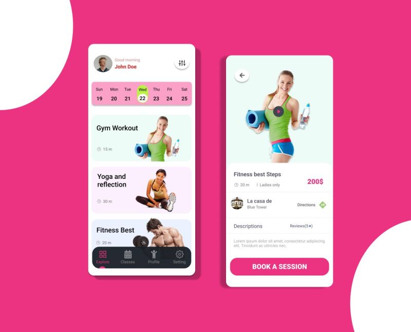 Fitness Mobile App Design appinterface cleanui darkmodeui fitlife fitnessapp fitnesstracker fitnessui gymapp healthapp healthtracker healthylifestyle mobileappdesign mobileui moderndesign uiux userinterface wellnessapp workoutapp