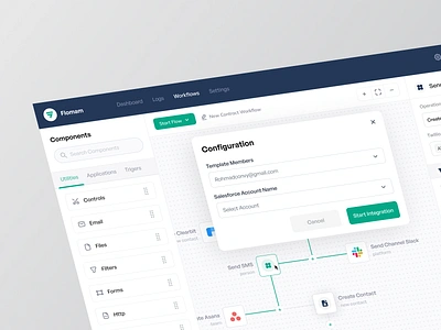 Flomam - SaaS Dashboard 🔥 api application automation platform dashboard devtool dual mode flowchart integration low code management no code plugin product design saas shortcuts tool ui ux web app workflow