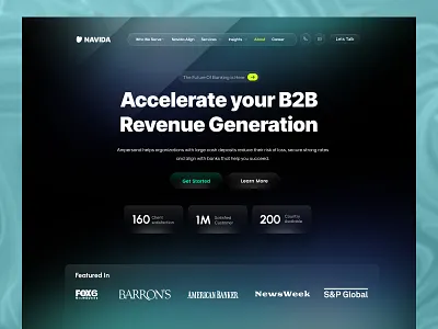 B2B Revenue Generation – Fintech Landing Page Concept b2b dark design dark landing page dark theme finance hero finance website fintech header fintech hero header landing page landing page design saas saas designer saas header saas hero saas website web web designer website