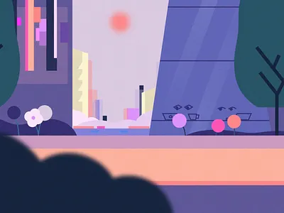 🌸 City Background Animation animation backround city colorful development explainer gif illustration nature office parallax video visual world