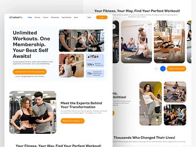 Leluafits Landing Page | All-in-One Fitness Platform branding clean website design fitness fitness app graphic design gym health illustration landingpage logo pilates ui uidesign userinterface ux uxdesign web design yoga zumba