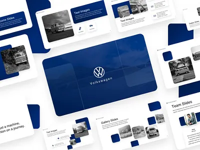 Volkswagen Presentation automotic blue branding business design elegant graphic design pitch powerpoint presentation template volks