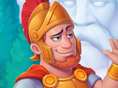 Olympus Game Map architecture art cart character empire game girl goddess gods horse illustration map mountain olympus rome soldier