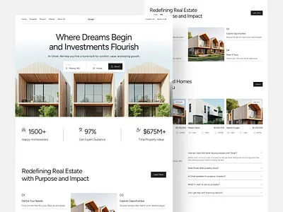Real Estate Landing Page agency building business clean home home property house investment landing page modern property property agency real estate real estate agency ui ui design user interface ux web design website