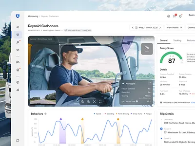Eyegis - Truck Monitoring ai detection analytics dashboard driver driver monitoring facerecognition figma monitoring monitoring dashboard product design realtimetracking route performance safety tracking tracking dashboard trackingsystem truck ui vehicle vehicle diagnostics