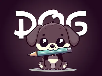 Cute Dog Pencil Cartoon 3d cartoon cartoon dog cartoon dog vector illustration vector