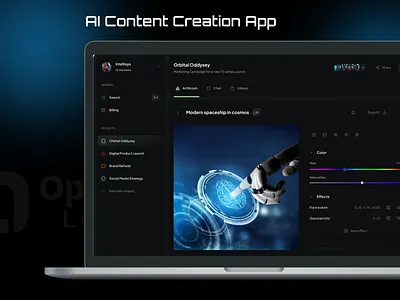 AI Content Creation App 3d animation branding design figma graphic design illustration logo motion graphics ui vector
