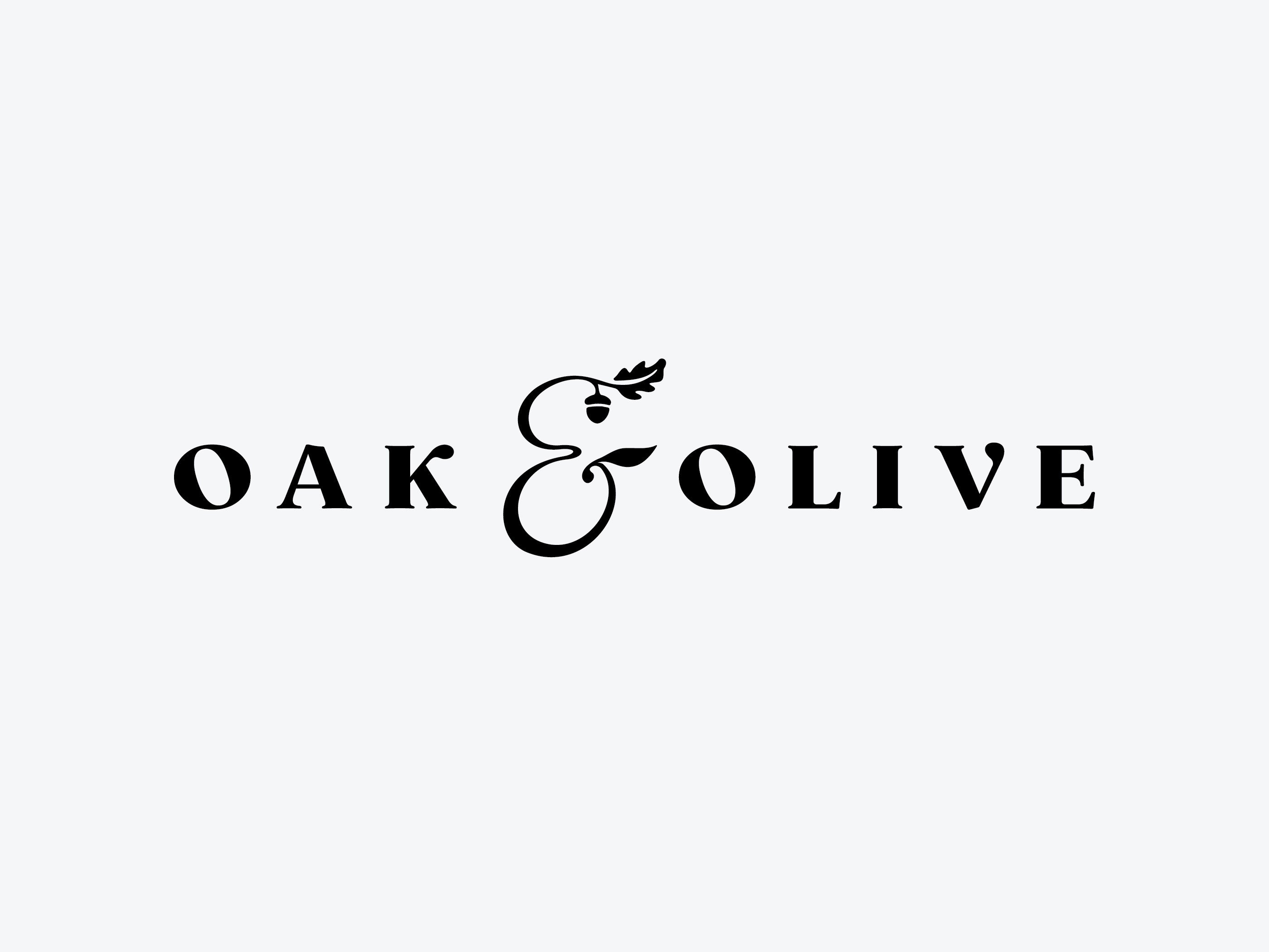 oak & olive abstract ampersand branding brandmark lettering logo logotype oak olive wordmark