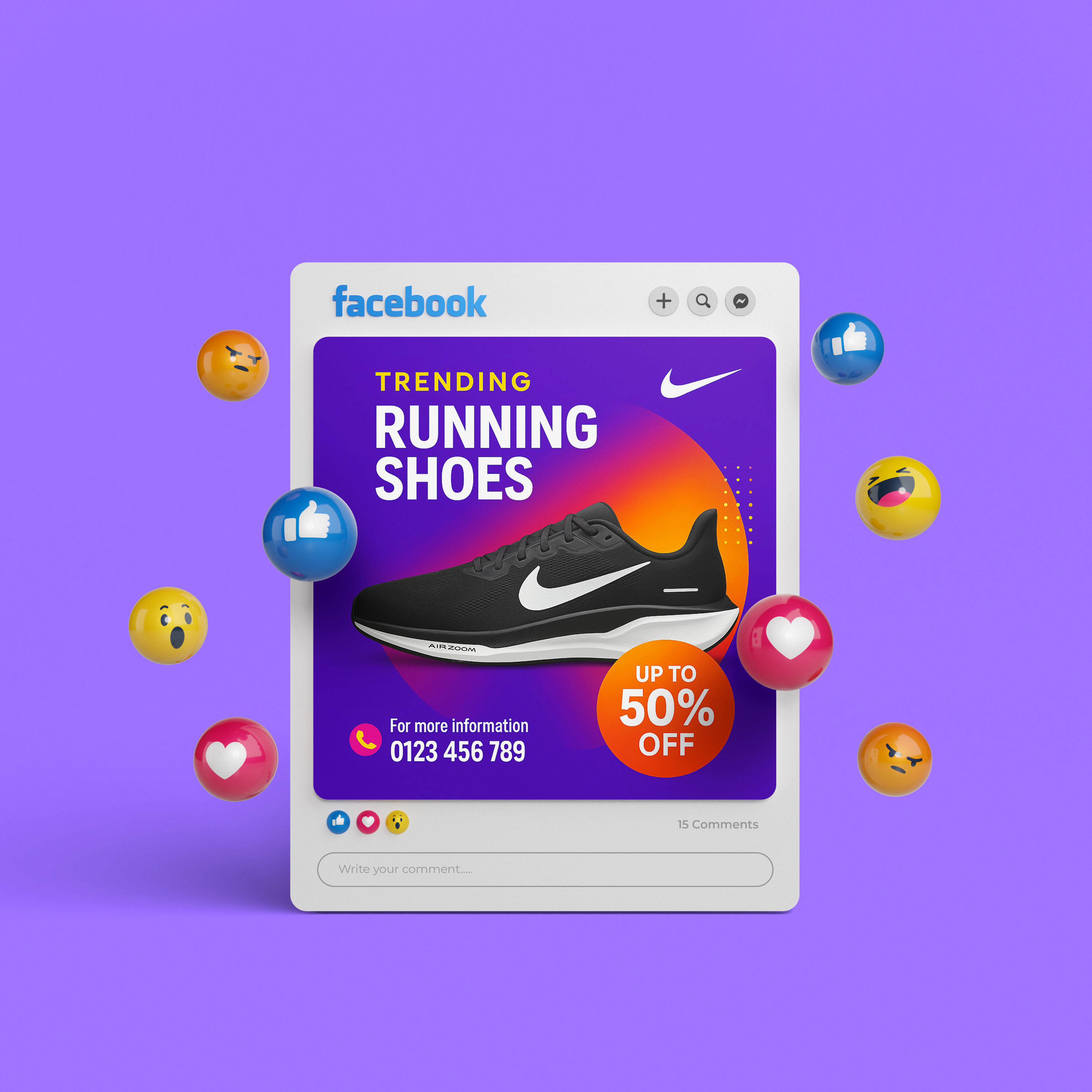 Innovative Nike Social Media Ad ads advertising branding design digital advertisement graphic design marketing nike nike shoe ad product promotion social media ad social media post typography