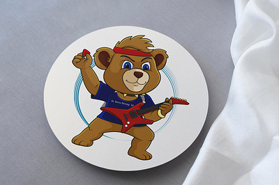 A bear playing guitar 3d animation branding cartoon cartoon art cartoon portrait cartoonist design graphic design illustration logo motion graphics ui