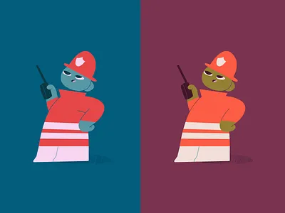 Tiny 🔥fighter character design colors firefighter illustration storyboard texture vegan