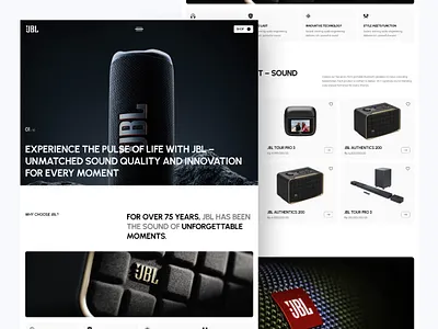 JBL Ecommerce - Website ecommerce jbl landing page marketplace product speaker uiux web website