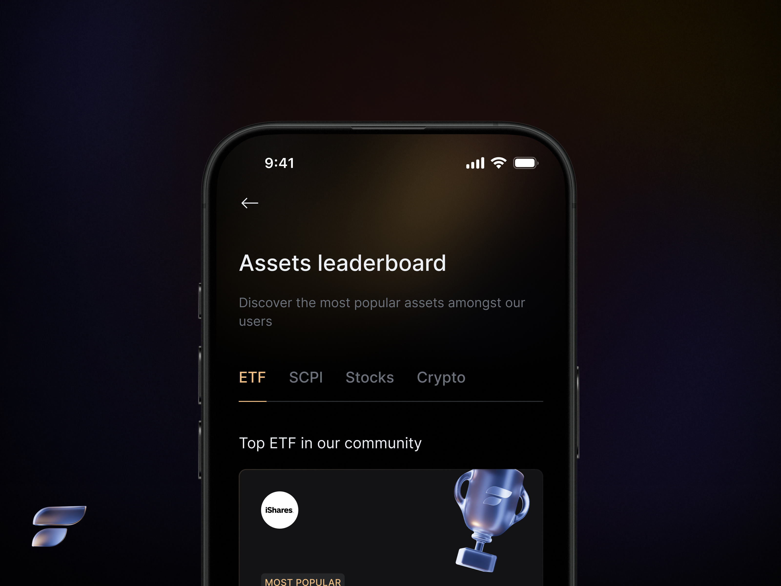 Finary - Leaderboard financial assets branding design eft exchange finance financial finary frozen gradient icons illustration leaderboard management money stocks ui