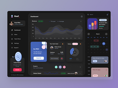 Roof dark mode dark dark mode dashboard ui ux