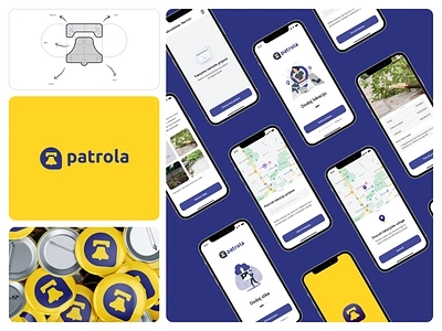 Patrola Brand Identity&User Interface Design alert application art direction brand brand identity branding branding development logo logo mark logotype mark patrola phone purple symbol ui visual identity yellow