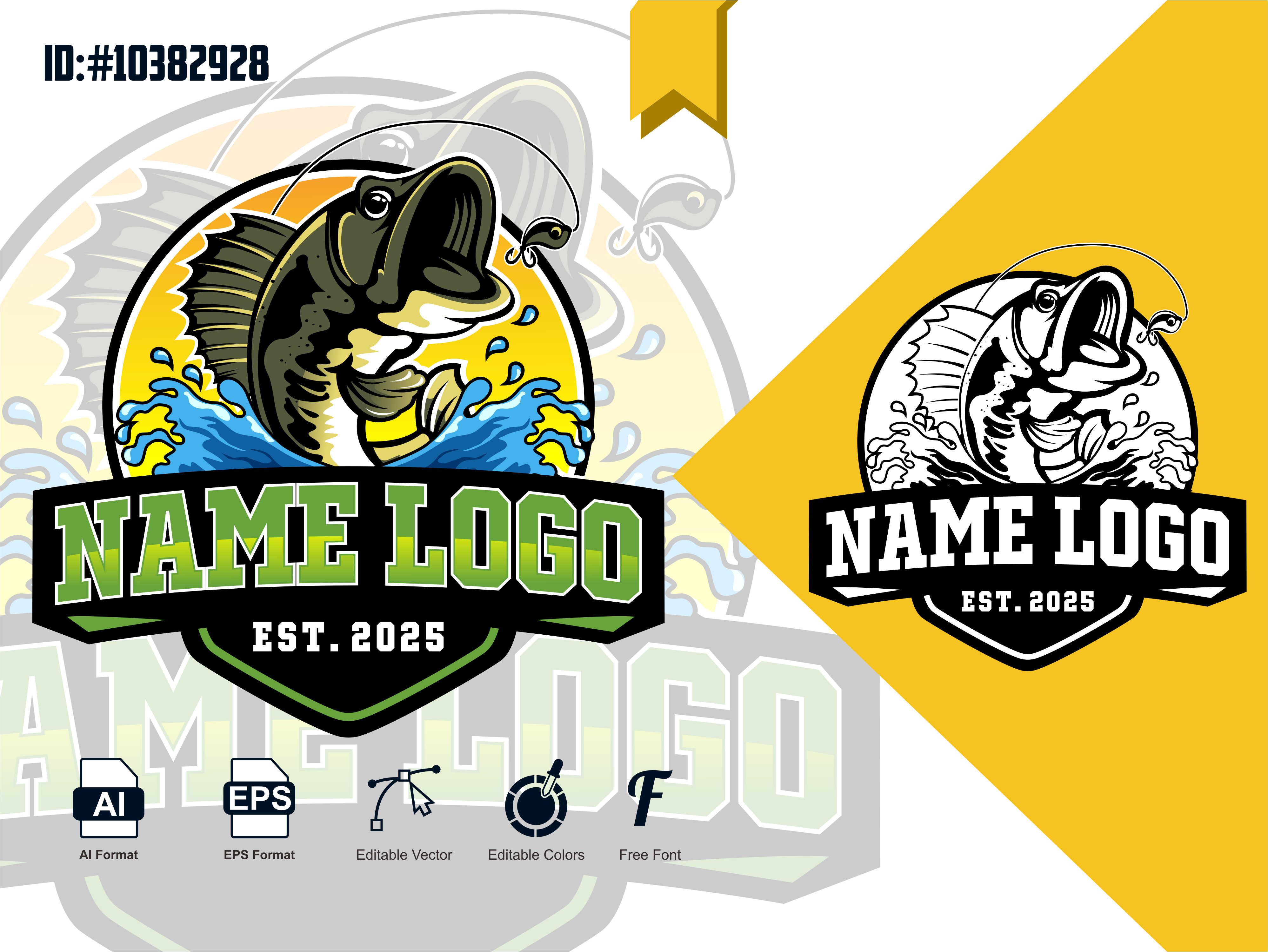 Bass Fishing Logo bass branding cartoo fish fishing hobby illustration logo mascot mascot logo vector water