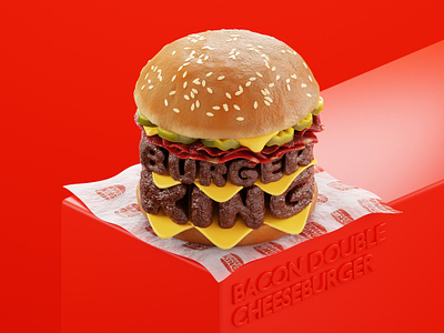 Burger king 3d blender blender3d burger burgerking food illustration isometric logo motion graphics