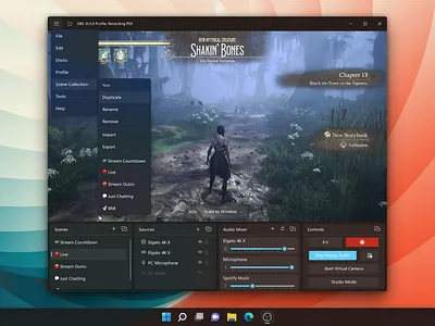 What if OBS is a native Windows 11 app? fluent obs product ui windows windows11