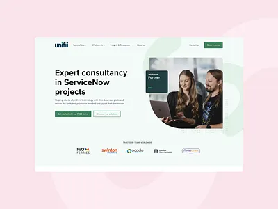 Unifii - Brand Evolution clean consultancy corporate flat landing landing page minimal pastel product technology ui ux website