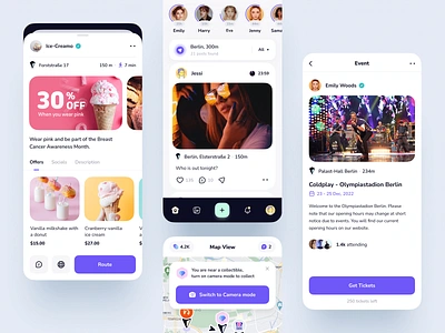 Social Mobile App | iOS & Android | Web3 app app design blockchain crypto feed geo interface ios mobile mobile app mobile ui product product design social app ui ui design user interface ux uxui web3