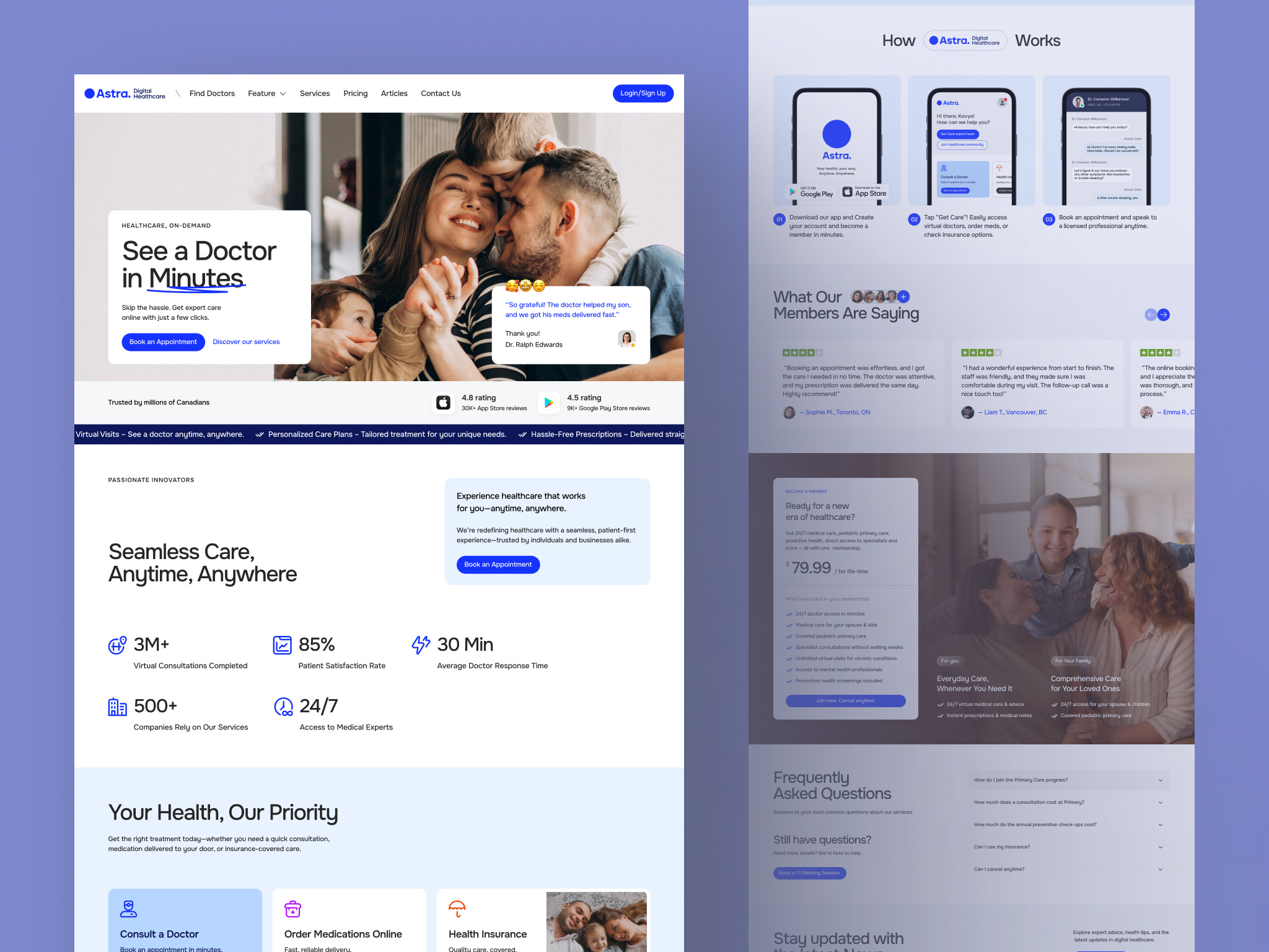 Medical & Healthcare Landing Page Design cleanui framerdesign healthcaredesign landingpagedesign medicalwebsite ui uiuxdesign userexperience uxforhealthcare webdesign webflowdesign