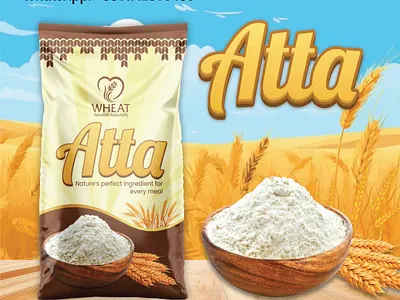 Wheat packaging design atta packaging design branding creative packaging flour packaging fmcg design food packaging label design packaging design product branding wheat packaging