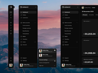Two-tier nav — Untitled UI dark ui darkmode nav nav menu navigation product design sidebar ui design user interface