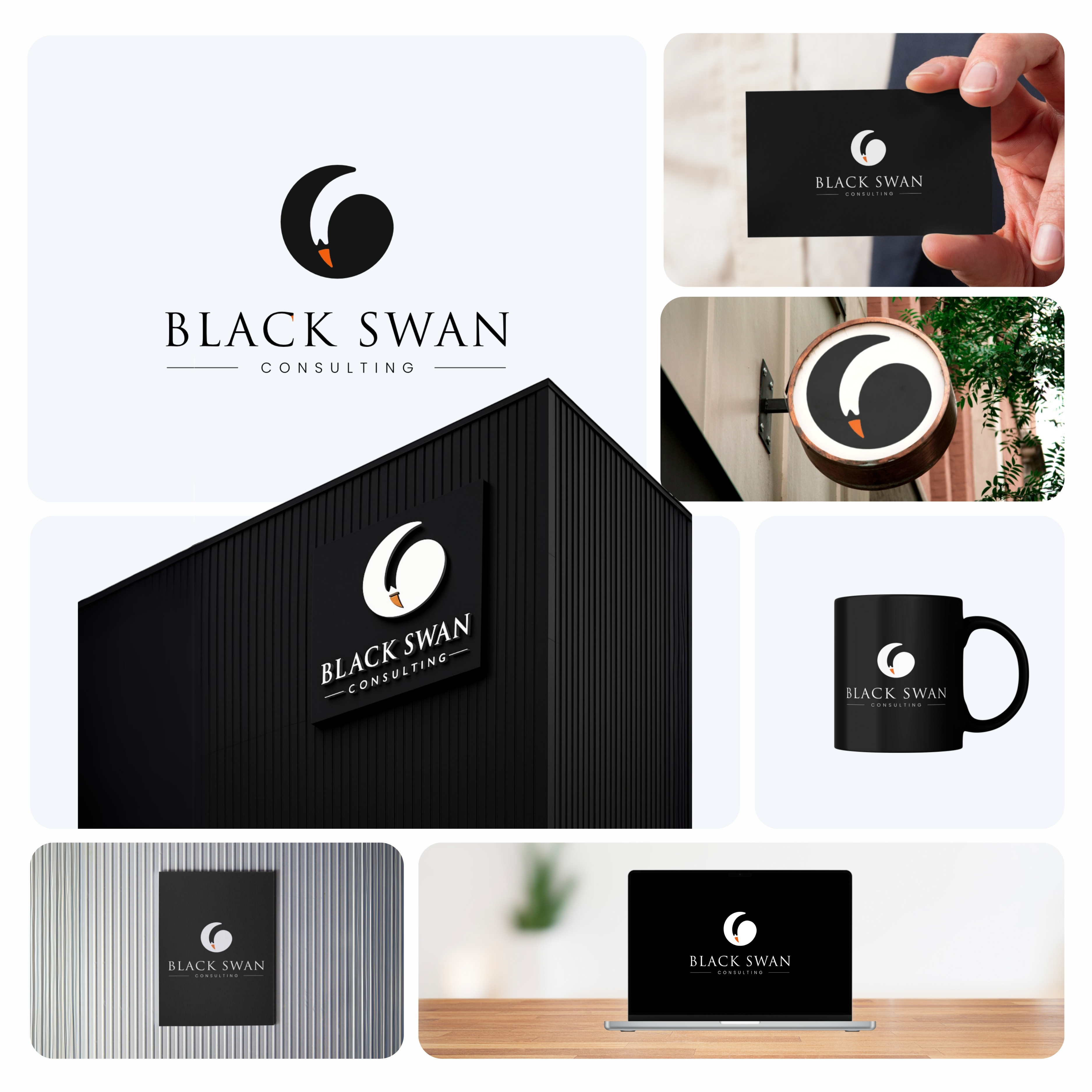Black Swan Consulting Logo Design bird logo birds logo black swan black swan logo consulting logo creative design dynamic flat handcrafted handdrawn handmade illustration logo logo design minimal modern negative space logo swan symbolic