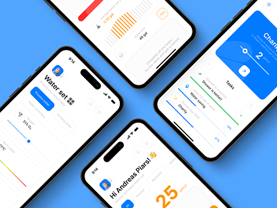 Mobile concept of the water-saving app | Lazarev. accessibility adaptation app application balance best saas dashboard concept control design interactive mobile mobile ui design saas design saas mobile site saas ux save smart home ui ux water