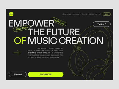 Headphones Store Website graphic design illustration minimal minimalism typography ui web webdesign