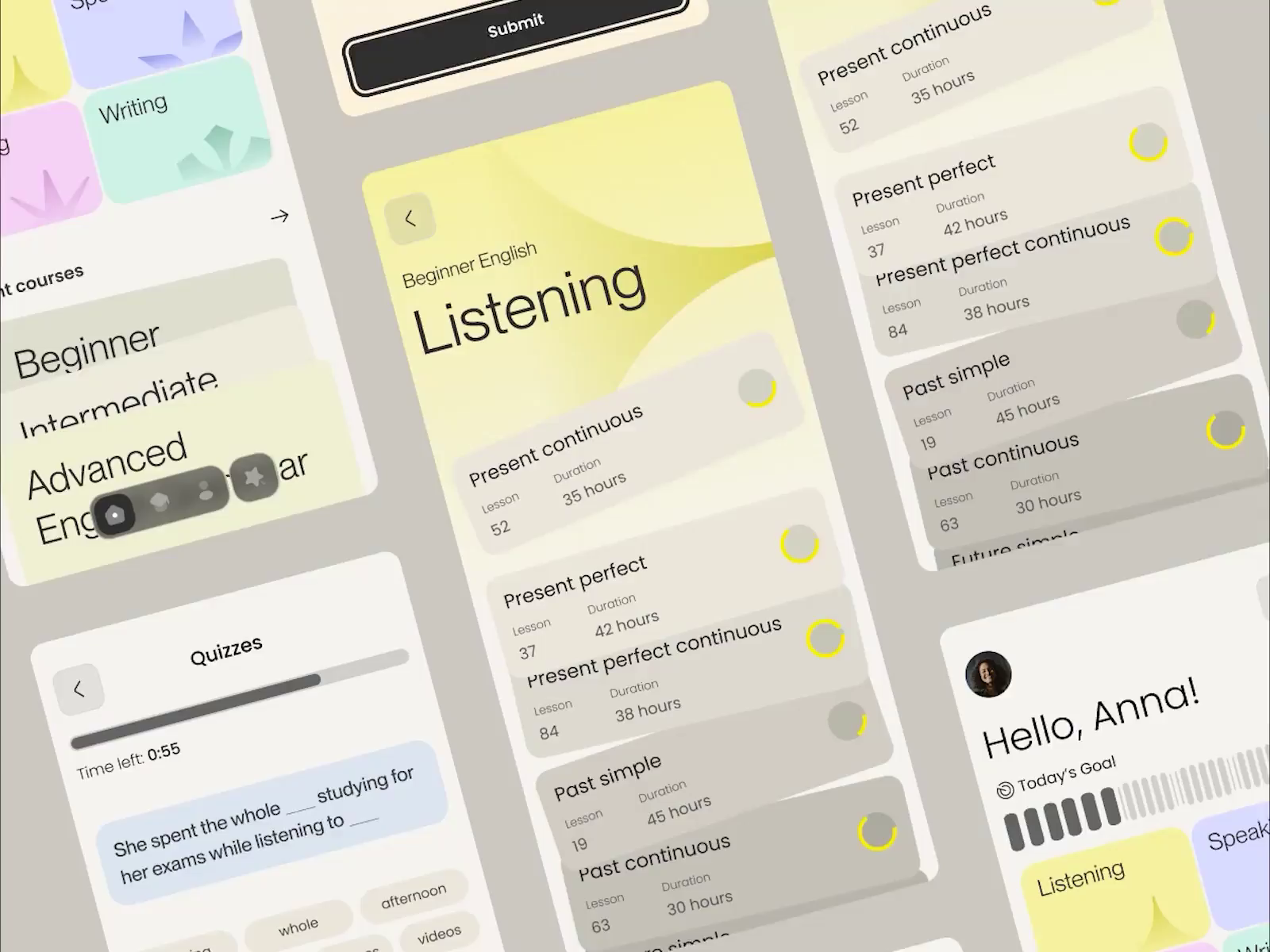 Example of English Learning APP | UI Mobile App Design