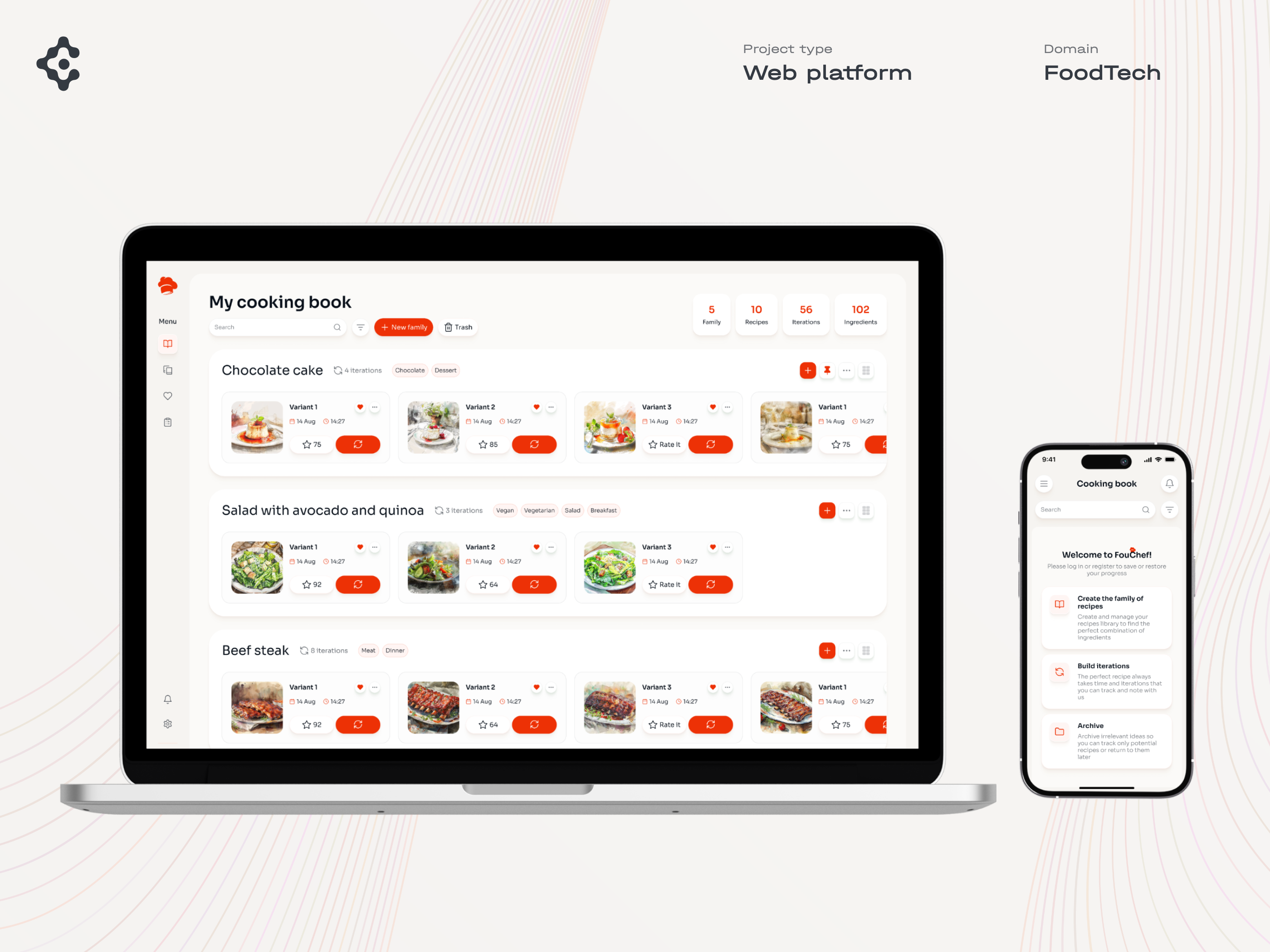 FouChef — Cooking Book Platform UI food dashboard