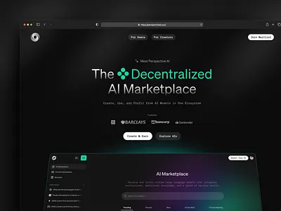 Perspective AI – Product Website for an AI Marketplace ai ai design aichat assistant chatgpt clean gradient minimal product design ui ux visual design web design website