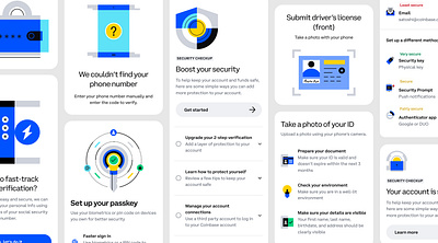 Coinbase Security and Registration coinbase design finance product design settings ui