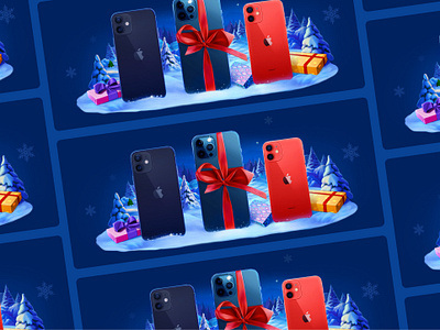 New Year's marketing campaign banner apple banner christmas gadget gambling gifts landing mobile promo